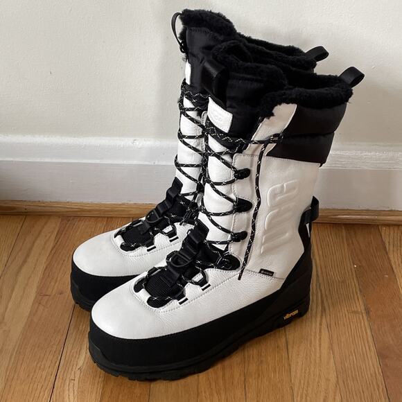 UGG Shasta Tall Boots Leather Wool Goretex Waterproof White Men’s 11 Women’s 12 - Picture 3 of 11